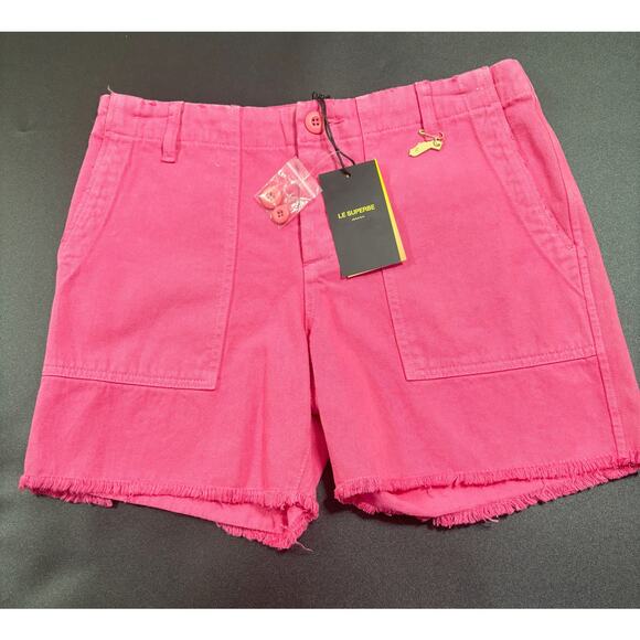 Le Superbe NWT Hot Pink Beach Crawler Cut Off Short in Size 4 MSRP $175 - Picture 2 of 6